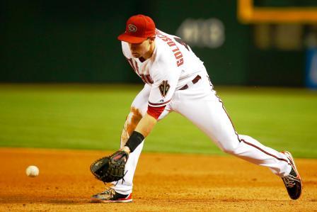 Slow roller, extend your glove out in front, go to and through the ball.