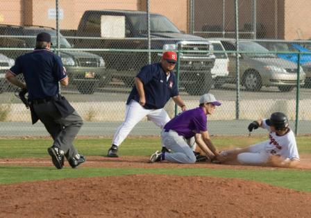 home plate ump moving to make a call at third base