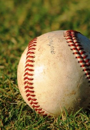 baseball on grass