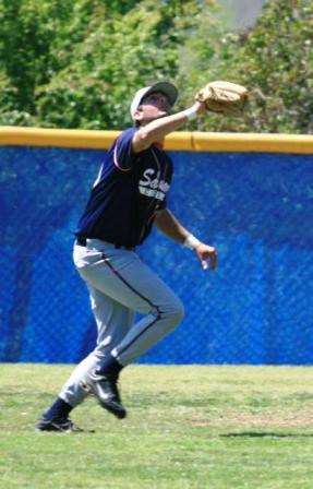 outfielder setting up throw to cutoff