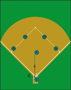 pitcher flip to plate, squeeze