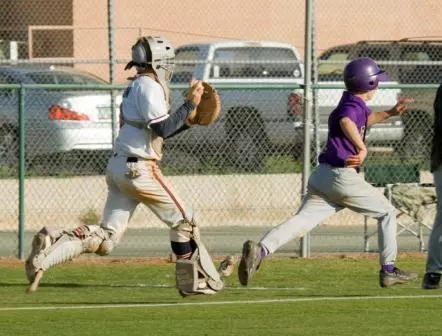 rundown, in this case between home plate and third base