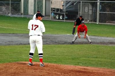 Pitcher On The Mound, In contact With The Rubber, Stretch Position