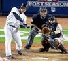 Raul Ibanez, head down, eyes on the baseball