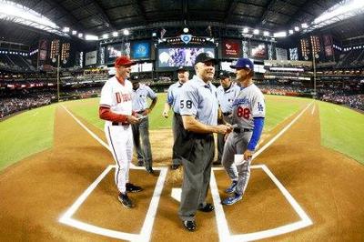 Lineup cards at home plate