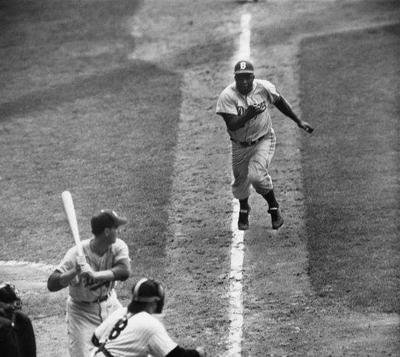 Jackie Robinson Stealing Home
